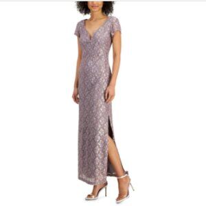 Connected Womens Sequined-Lace Maxi Dre Dusty Taupe